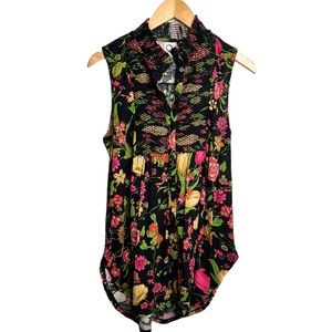 Anthropologie Akemi + Kin Christine Sleeveless Floral Top S